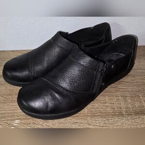 Wear Ever WearEver Defy Casual Black Faux Leather Loafer Comfort Shoe Women's 10